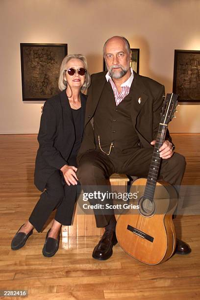 Mick Fleetwood and Stuart Sutcliffe's sister, Pauline Sutcliffe, at a press conference to unveil the artwork and memoriblia of Mr. Sutcliffe, the...