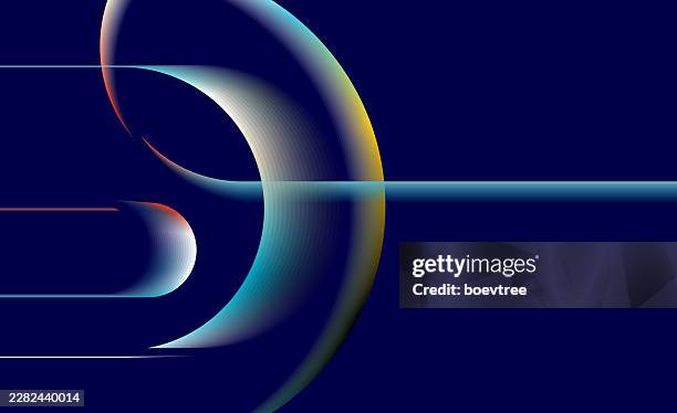 abstract neon gradient geometric curve psychedelic technology background - motion effect stock illustrations