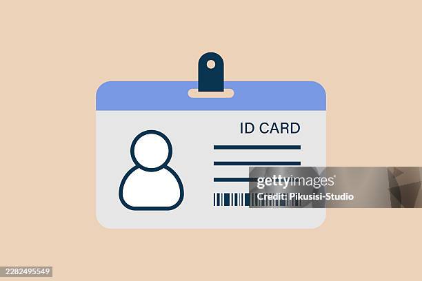 minimalist corporate identification card vector template - employee verification stock illustrations