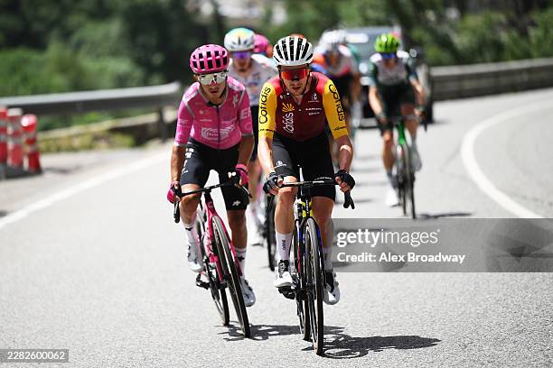 Yael Joalland of France and Team Cofidis competes in the breakaway during the 2nd Andorra MoraBanc Classica 2026 a 125km one day race from Andorra la...