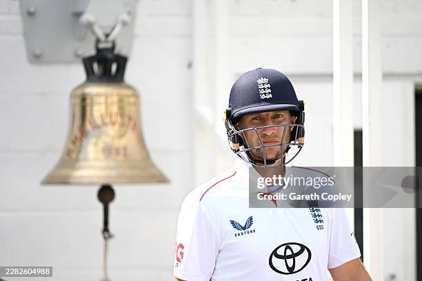 England captain Joe Root waits to bat during day five of the 2nd Rothesay Test Match between England and New Zealand at The Kia Oval on June 21, 2026...