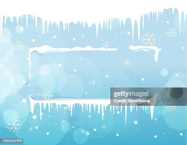frozen ice banner - icicle stock illustrations