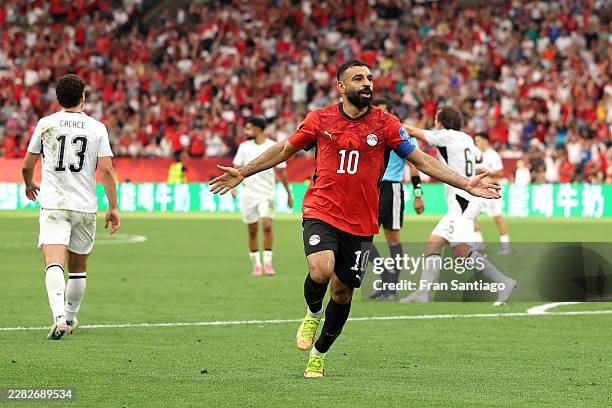 Mohamed Salah of Egypt celebrates scoring his team's second goal during the FIFA World Cup 2026 Group G match between New Zealand and Egypt at BC...