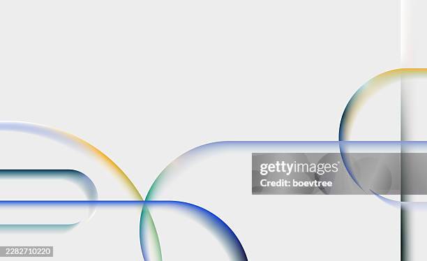 abstract blue curve circle gradient geometric line art technology design background - straight stock illustrations