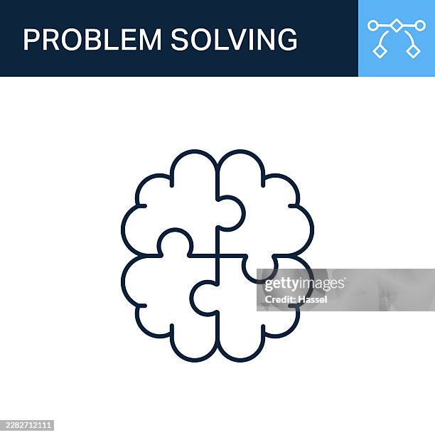 line art vector illustration representing problem solving strategy, cognitive mental health, creative logical thinking, or psychological therapy discovery concepts. - logical thinking stock illustrations