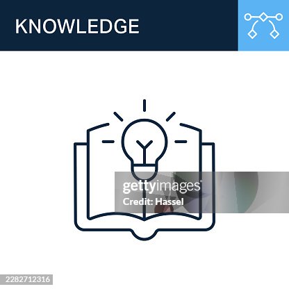 Line art vector illustration representing smart knowledge, creative learning, educational innovation, bright idea discovery, or academic textbook insight concepts. Line art vector illustration representing smart knowledge, creative learning, educational innovation, bright idea discovery, or academic textbook insight concepts.