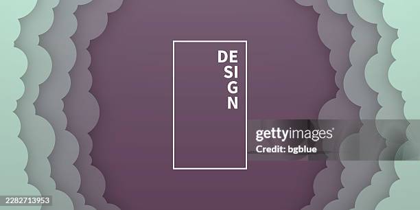 gray sky with couds - paper cut background - trendy 3d design - dark rain clouds stock illustrations