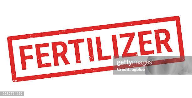 fertilizer - red rubber stamp on white background - compost stock illustrations