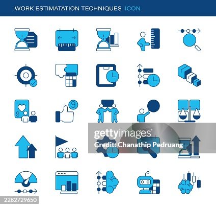 Work Estimation Techniques vector Icon set. Pixel perfect. Editable stroke. stock illustration. Icon Symbol, Management, Effort, Project Work Estimation Techniques vector Icon set. Pixel perfect. Editable stroke. stock illustration. Icon Symbol, Management, Effort, Project