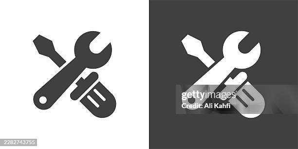 wrench glyph solid icon. solid icon that can be applied anywhere, simple, pixel perfect and modern style - toggle switch stock illustrations
