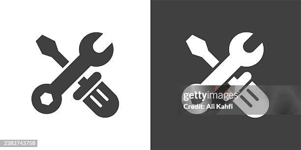 wrench glyph solid icon. solid icon that can be applied anywhere, simple, pixel perfect and modern style - toggle switch stock illustrations