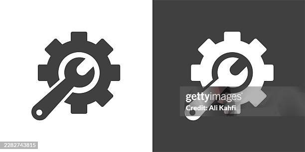 wrench glyph solid icon. solid icon that can be applied anywhere, simple, pixel perfect and modern style - electrical installation stock illustrations