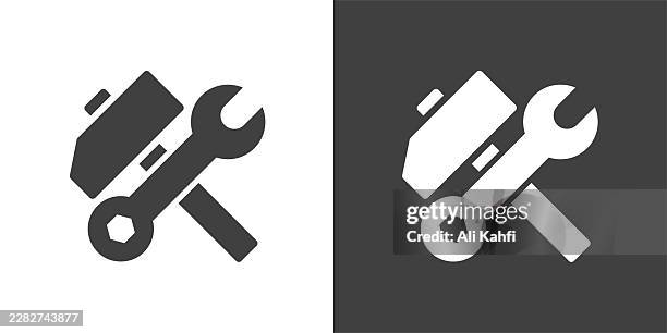 wrench glyph solid icon. solid icon that can be applied anywhere, simple, pixel perfect and modern style - toggle switch stock illustrations