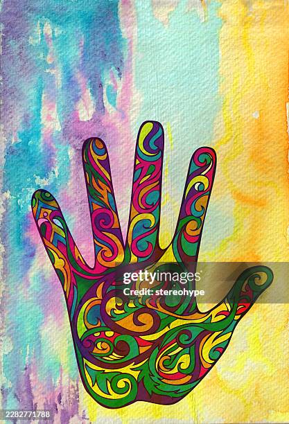 caring hand - reiki stock illustrations