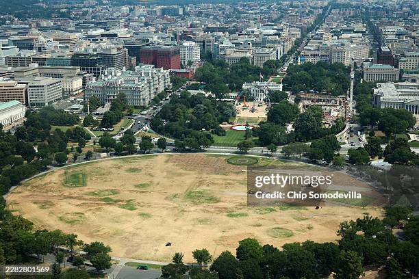 Construction of the new White House ballroom continues as crews work to break down the Ultimate Fighting Championship Freedom 250 "Claw," a...