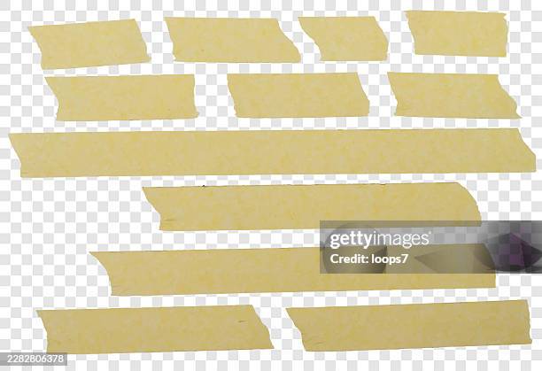 torn masking tape strips on transparent background - glue texture stock illustrations