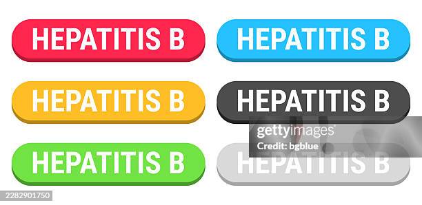 hepatitis b - colorful 3d click web buttons on blank background - hepatitis stock illustrations