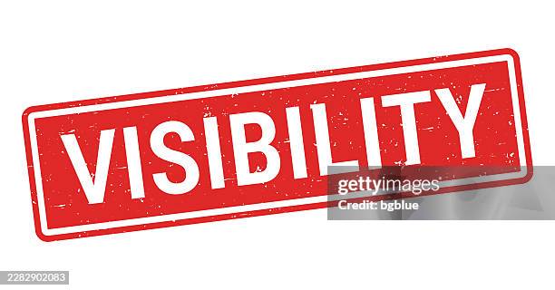 visibility - red rubber stamp on white background - looking through window stock illustrations