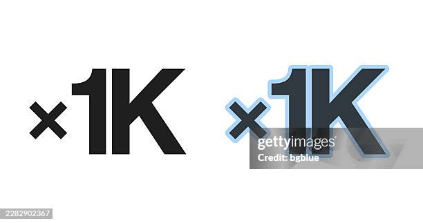 x1k, x1000, one thousand times. icons for design - editable icon - basic algebra stock illustrations
