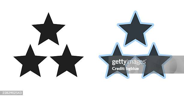 three stars. icons for design - editable icon - solid blue stock illustrations