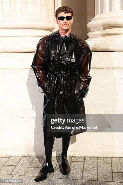 Connor Storrie attends the Saint Laurent Menswear Spring/Summer 2027 show as part of Paris Fashion Week on June 23, 2026 in Paris, France.