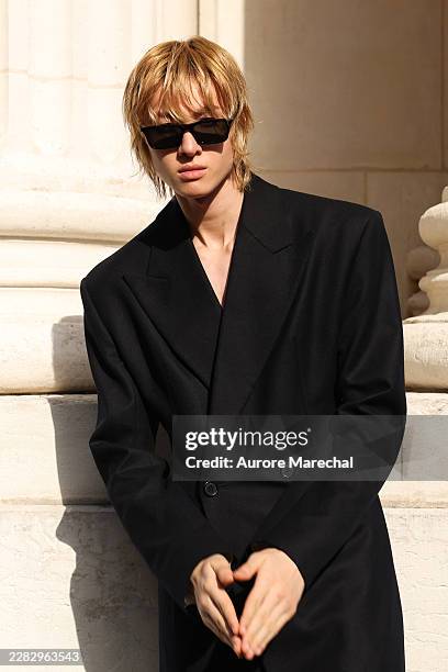 Martin Edwards attends the Saint Laurent Menswear Spring/Summer 2027 show as part of Paris Fashion Week on June 23, 2026 in Paris, France.