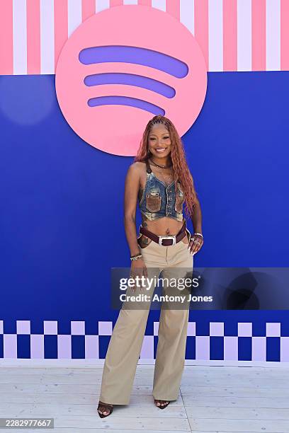Keke Palmer attends the Spotify Beach Panel "Conversations That Channel Culture With Jay Shetty And Jordan Newman" during Cannes Lions on June 23,...