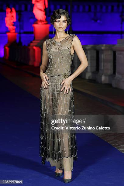 Zendaya attends the "Spider-Man: Brand New Day" Rome Premiere evening photocall at Ponte Sant'Angelo on June 23, 2026 in Rome, Italy.