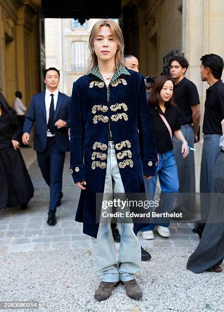 Jimin attends the Dior Homme Menswear Spring/Summer 2027 show as part of Paris Fashion Week on June 24, 2026 in Paris, France.