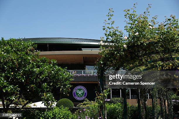 General view of Centre Court before The Championships Wimbledon 2026 at All England Lawn Tennis and Croquet Club on June 24, 2026 in London, England.