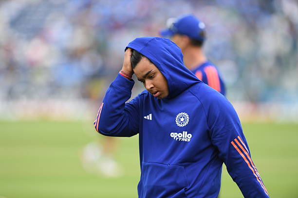 Vaibhav Sooryavanshi of India is seen warming up before the 2nd IT20 match between Ireland and India at Civil Service Cricket Club on June 28, 2026...