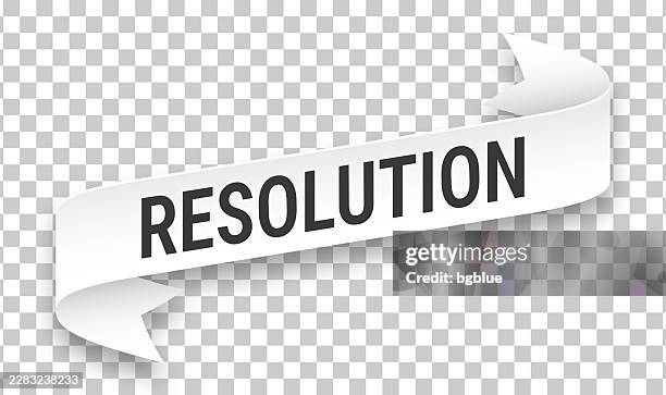 resolution - 3d banner on transparent background - word document stock illustrations