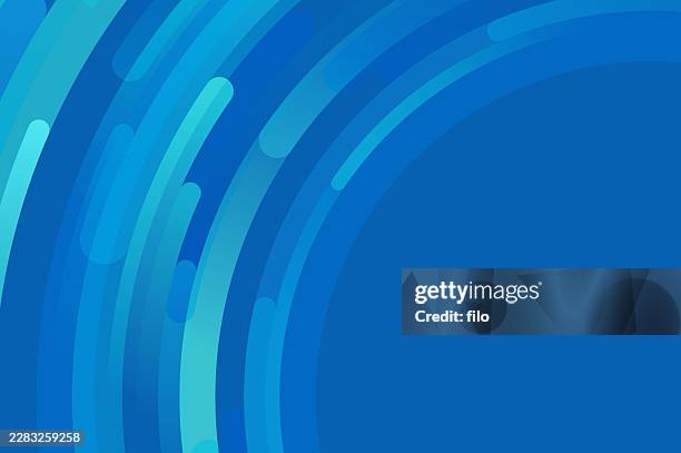 modern smooth blue abstract wave curving lines background - orbit lines vector stock illustrations