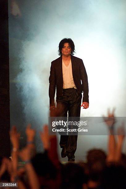 Michael Jackson onstage at the 2001 MTV Video Music Awards held at the Metropolitan Opera House at Lincoln Center in New York City on September 6,...