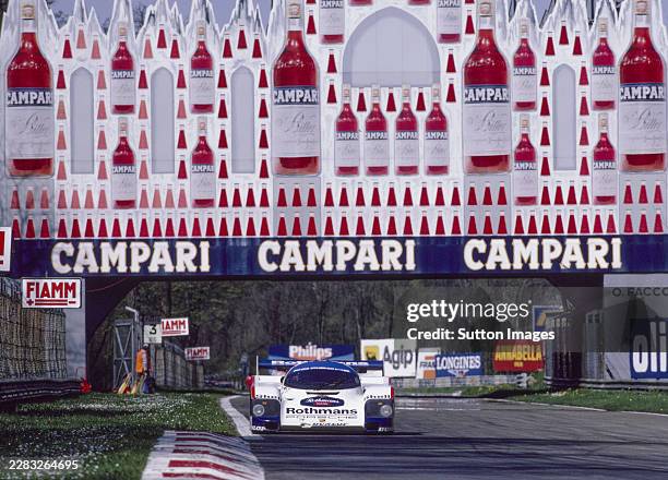 Hans-Joachim Stuck from Germany drives the Rothmans Porsche Porsche 962C-003 Porsche 935/82 turbocharged Flat-6 during the FIA World Sportscar...