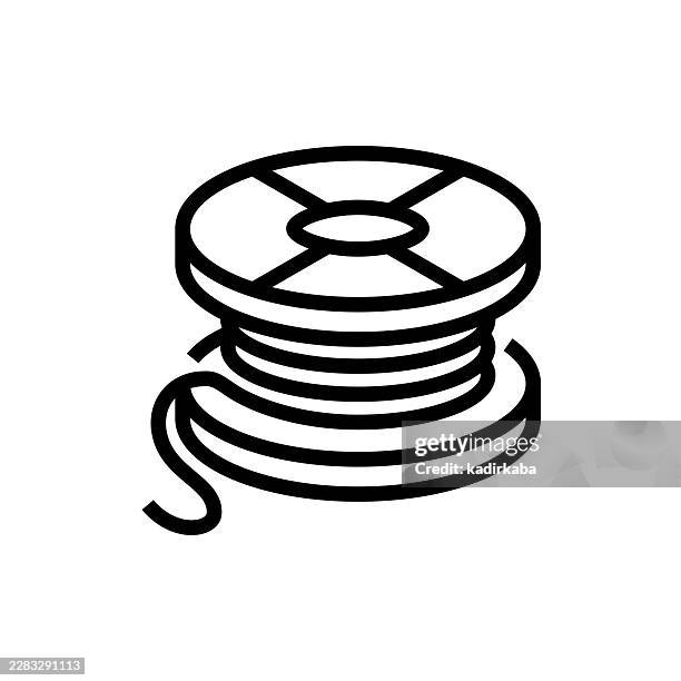 3d printing filament line icon - prototype model stock illustrations