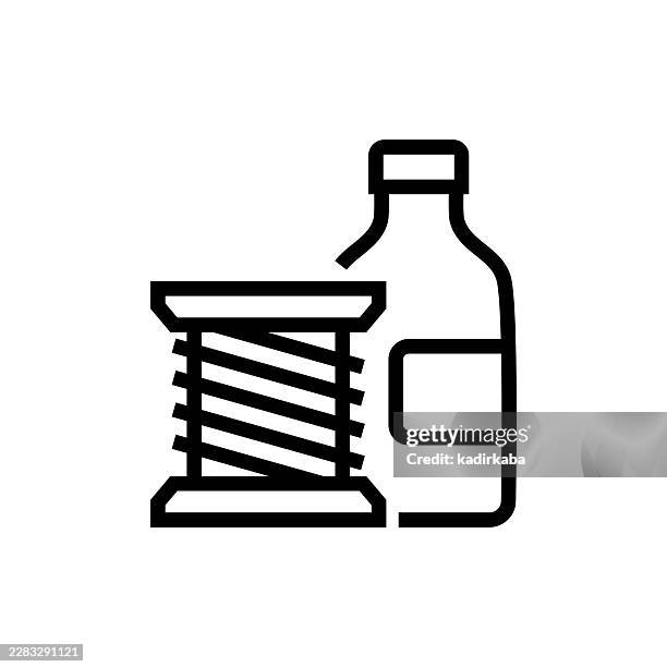 3d printing materials line icon - cad computer stock illustrations