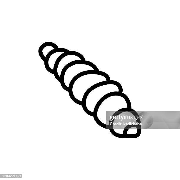 bacteria line icon - campylobacter jejuni stock illustrations