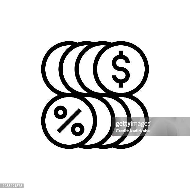 compound interest line icon - compound interest stock illustrations