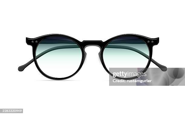 realistic eye glasses, isolated on white background. - reading glasses white stock illustrations