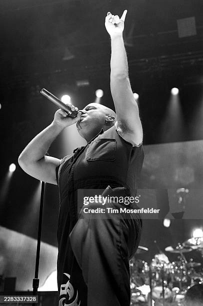 Dave Draiman of Disturbed performs during the Music as a Weapon Tour at Power Balance Pavilion on March 13, 2011 in Sacramento, California.
