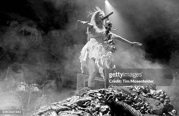 Maria Brink of In This Moment performs during the Music as a Weapon Tour at Power Balance Pavilion on March 13, 2011 in Sacramento, California.