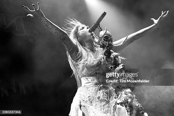 Maria Brink of In This Moment performs during the Music as a Weapon Tour at Power Balance Pavilion on March 13, 2011 in Sacramento, California.