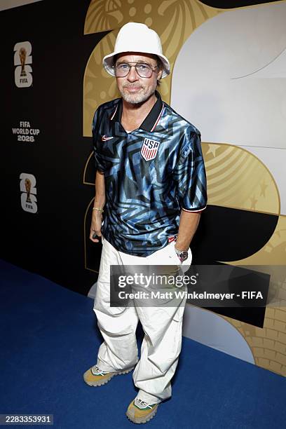 Brad Pitt attends the FIFA World Cup 2026 Group D match between Türkiye and USA at Los Angeles Stadium on June 25, 2026 in Inglewood, California.