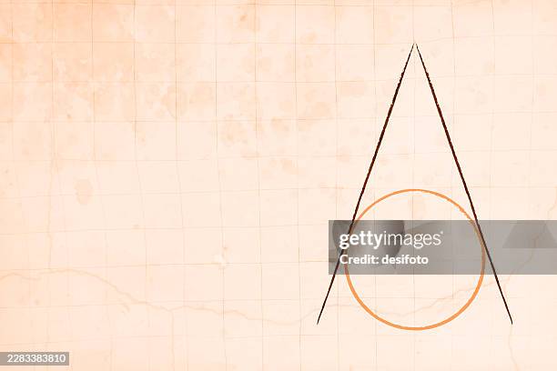 mathematics diagram geometry figure drawing- two 2 tangents to a circle are equal over old retro vintage checked pattern grunge textured graph paper vector background with copy space for education, studies, learning, back to school posters, banners - math graph paper stock illustrations