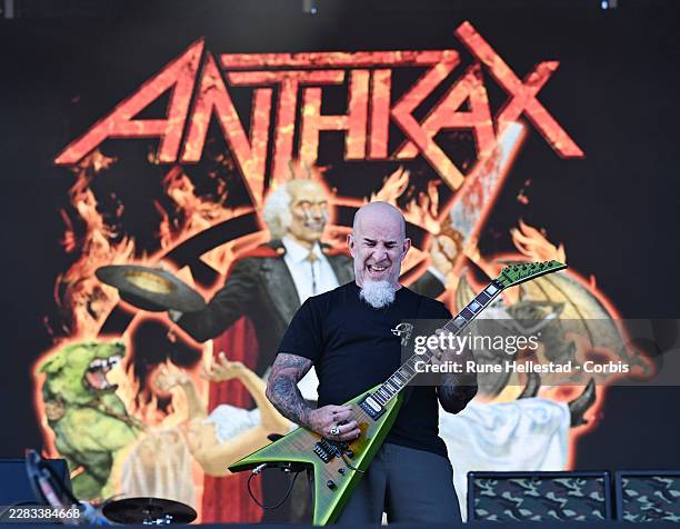 Scott Ian performs onstage with Anthrax during Tons Of Rock at Ekebergsletta on June 25, 2026 in Oslo, Norway.
