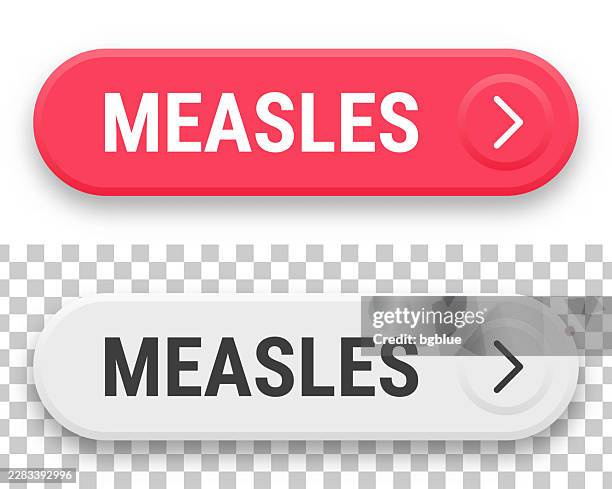 measles - 3d click web buttons on blank background - measles stock illustrations