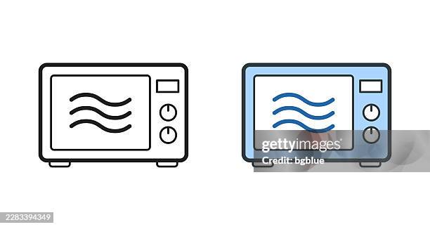 microwave oven. icons for design - editable stroke icon - inside microwave stock illustrations
