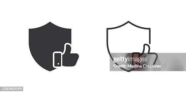 trusted security icons. glyph solid and line series icon. - customer complaining stock illustrations