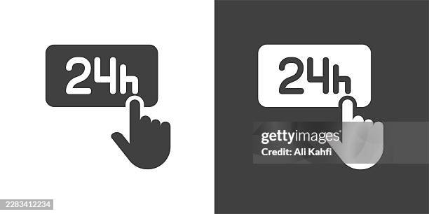 24h selection glyph solid icon. solid icon that can be applied anywhere, simple, pixel perfect and modern style - daylight saving stock illustrations
